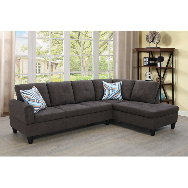 Ainehome Furniture Upholstered Chaise Sectional Wayfair